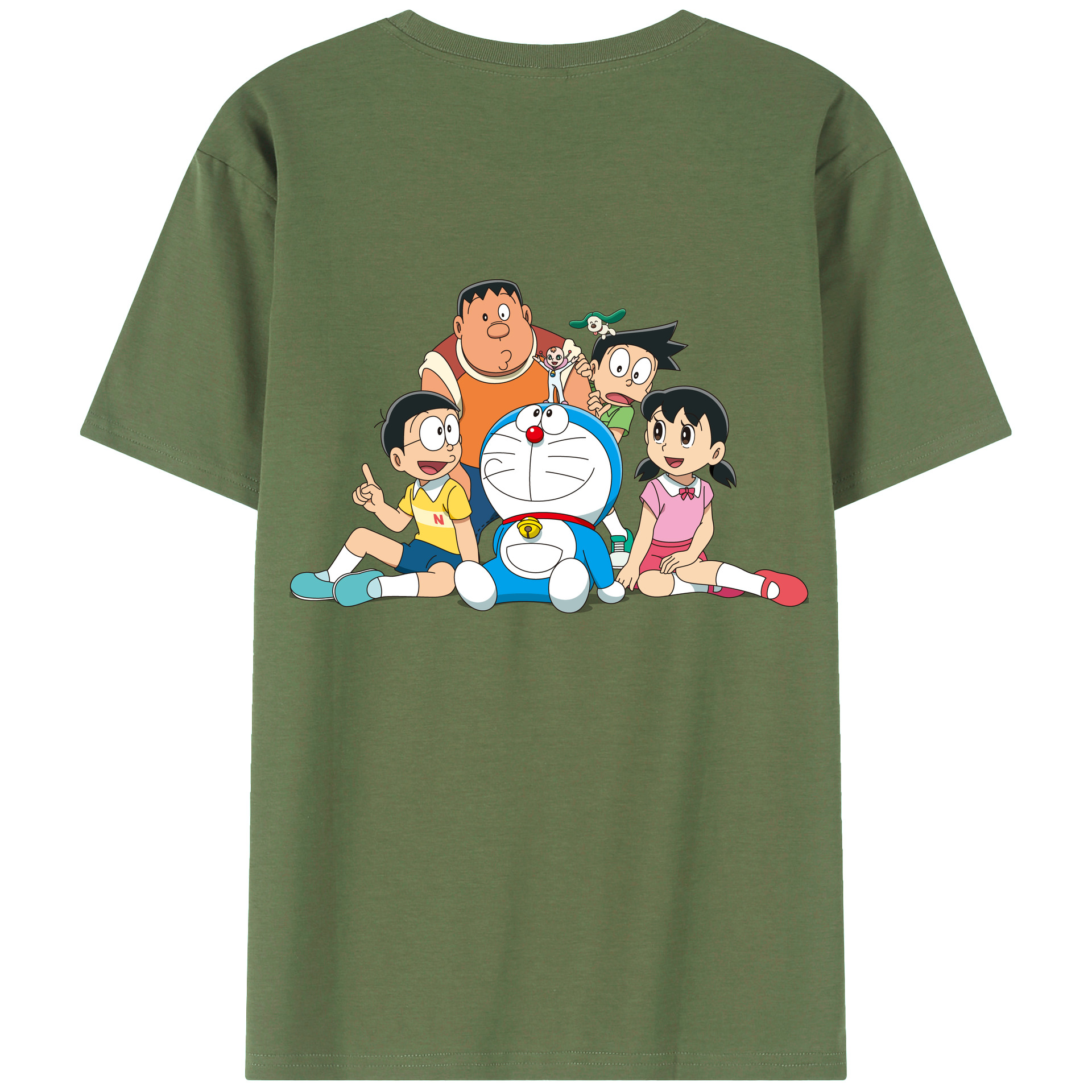 （画像用） ドラえもん Doraemon 綿100％ メンズ半袖Tシャツ（バックプリント） 通気性